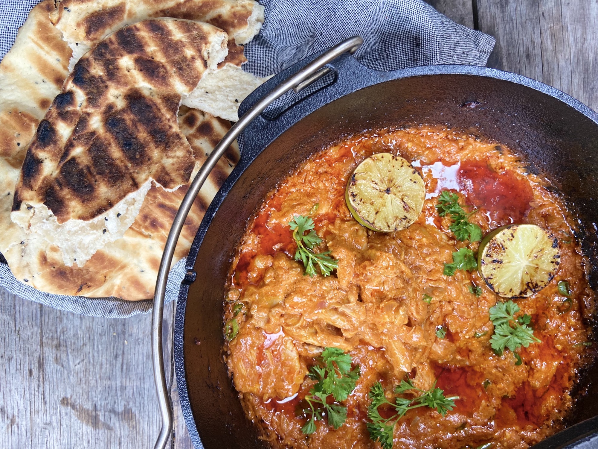 murgh makhani boter kip recept bbq kamado green egg