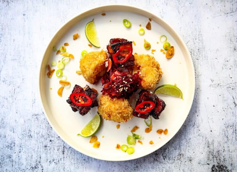 sticky asian porkbelly buikspek kamado joe recept 02 - Asian Sticky buikspek met gefrituurde bloemkool