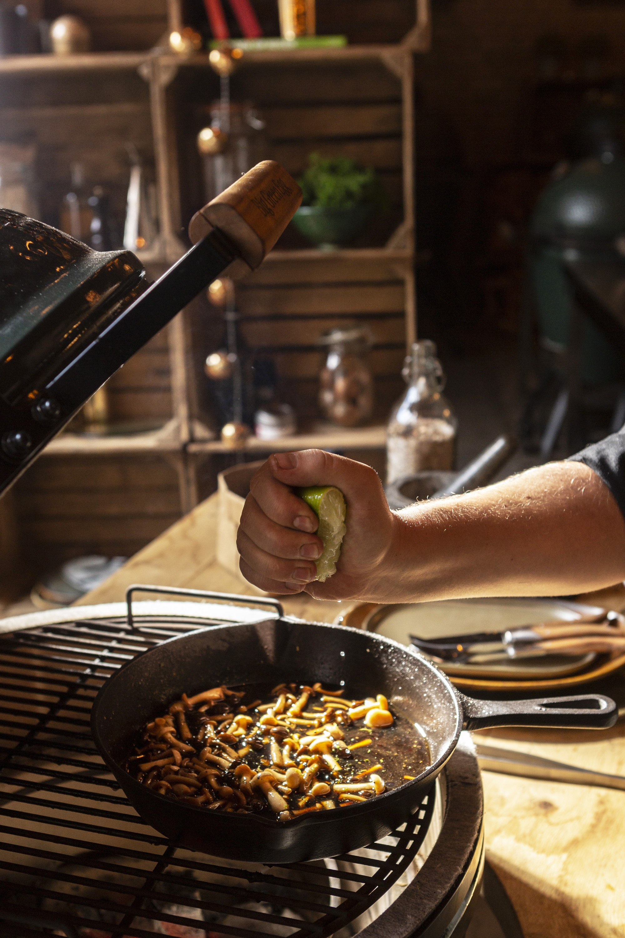 1 Koudgerookte ribeye met beukenzwammen 2 kerstmenu kamado big green egg recept - Koudgerookte ribeye met beukenzwammen & shiitake