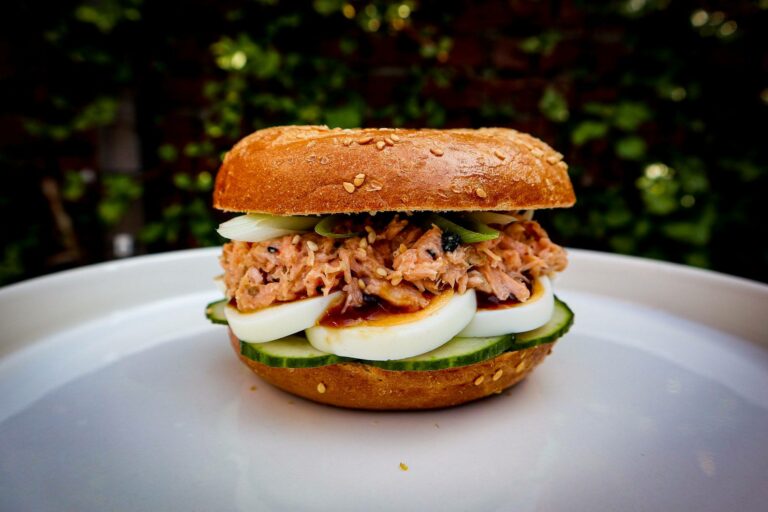 bagle japanse zalm kamado big green egg 01 - Bagel met Japanse zalmsalade
