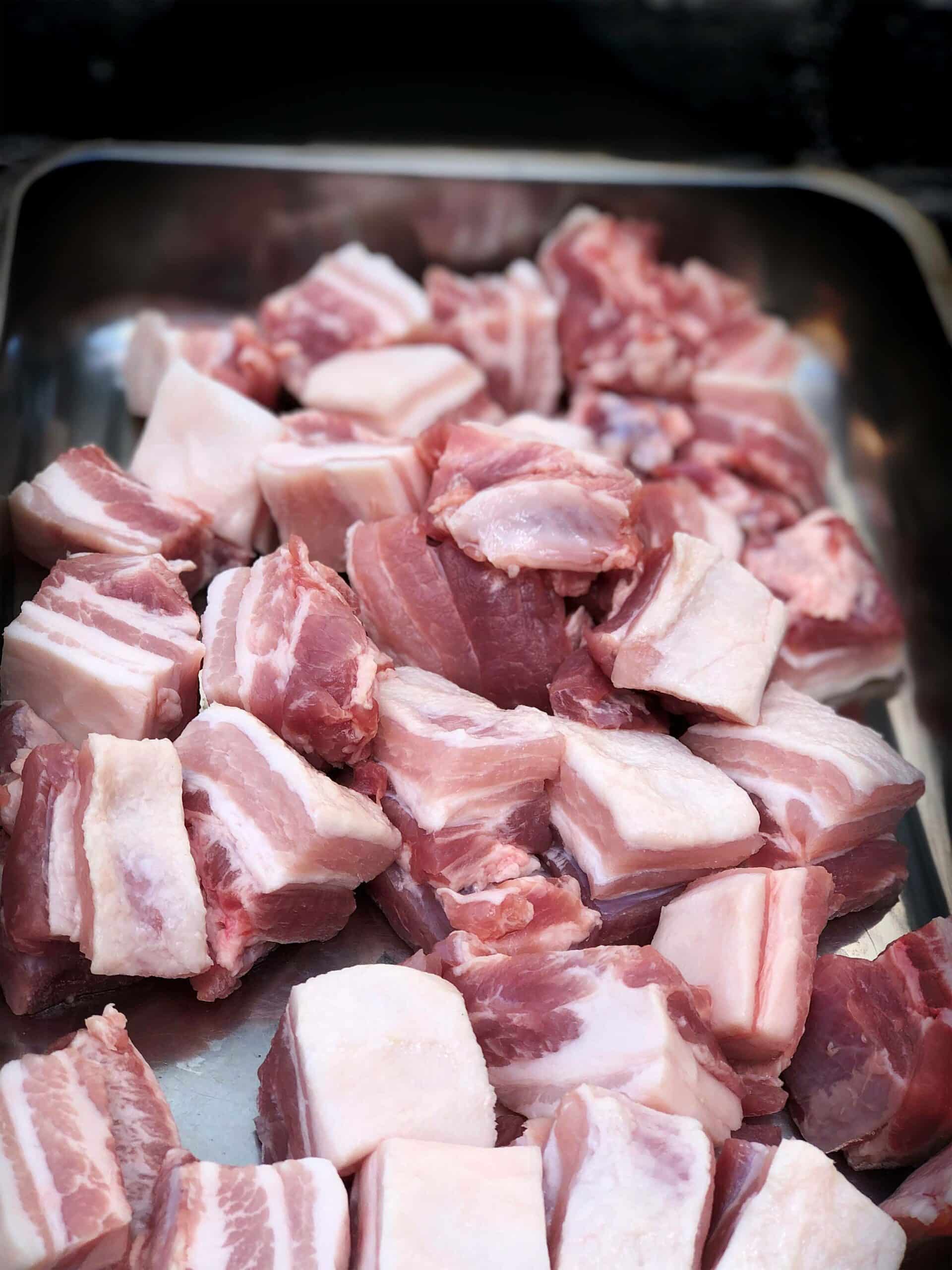 big green egg pork belly burnt ends015 scaled - Pork belly burnt ends in tortilla cup