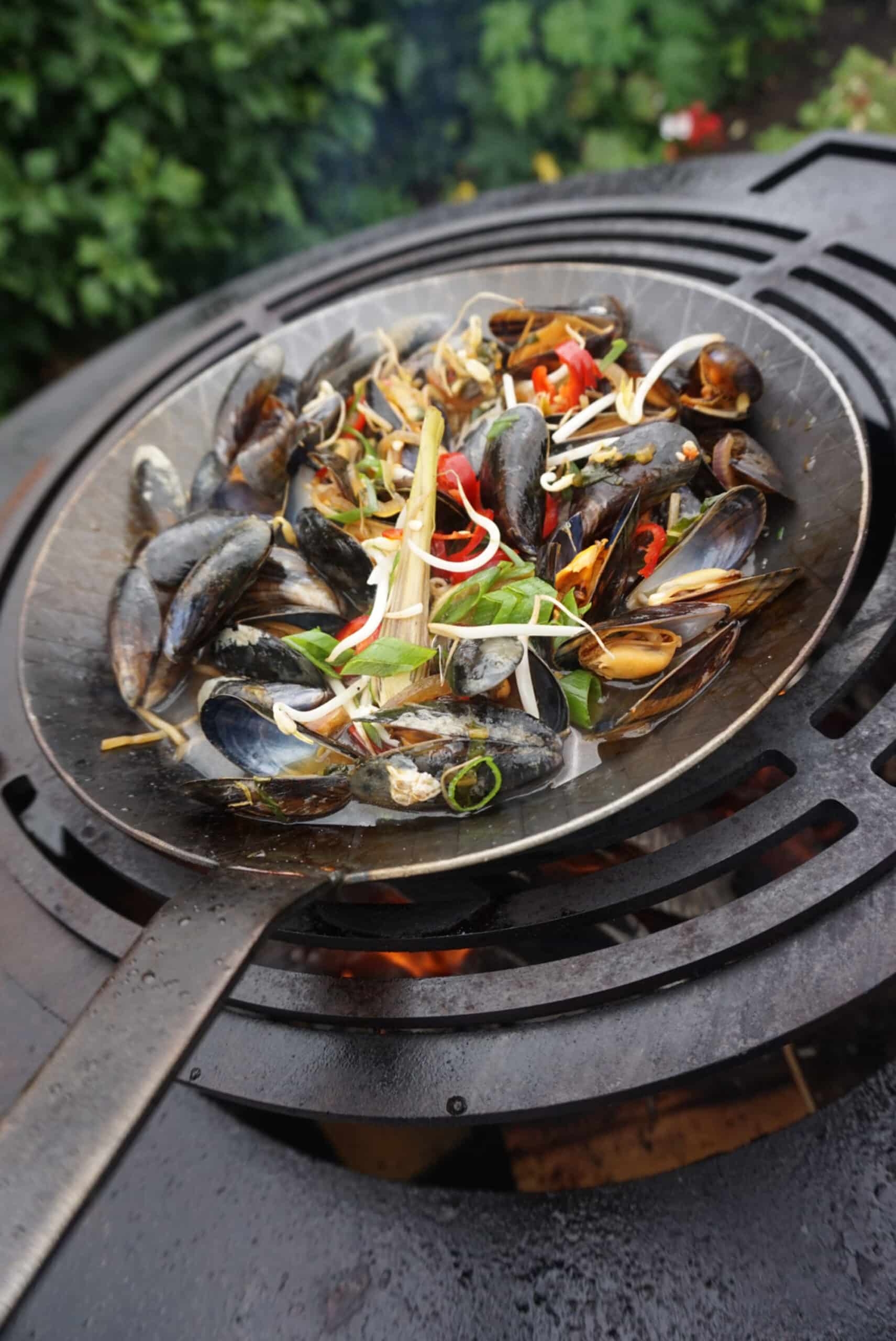 aziatische mosselen recept kamado bbq 01 scaled - Aziatische mosselen van het vuur
