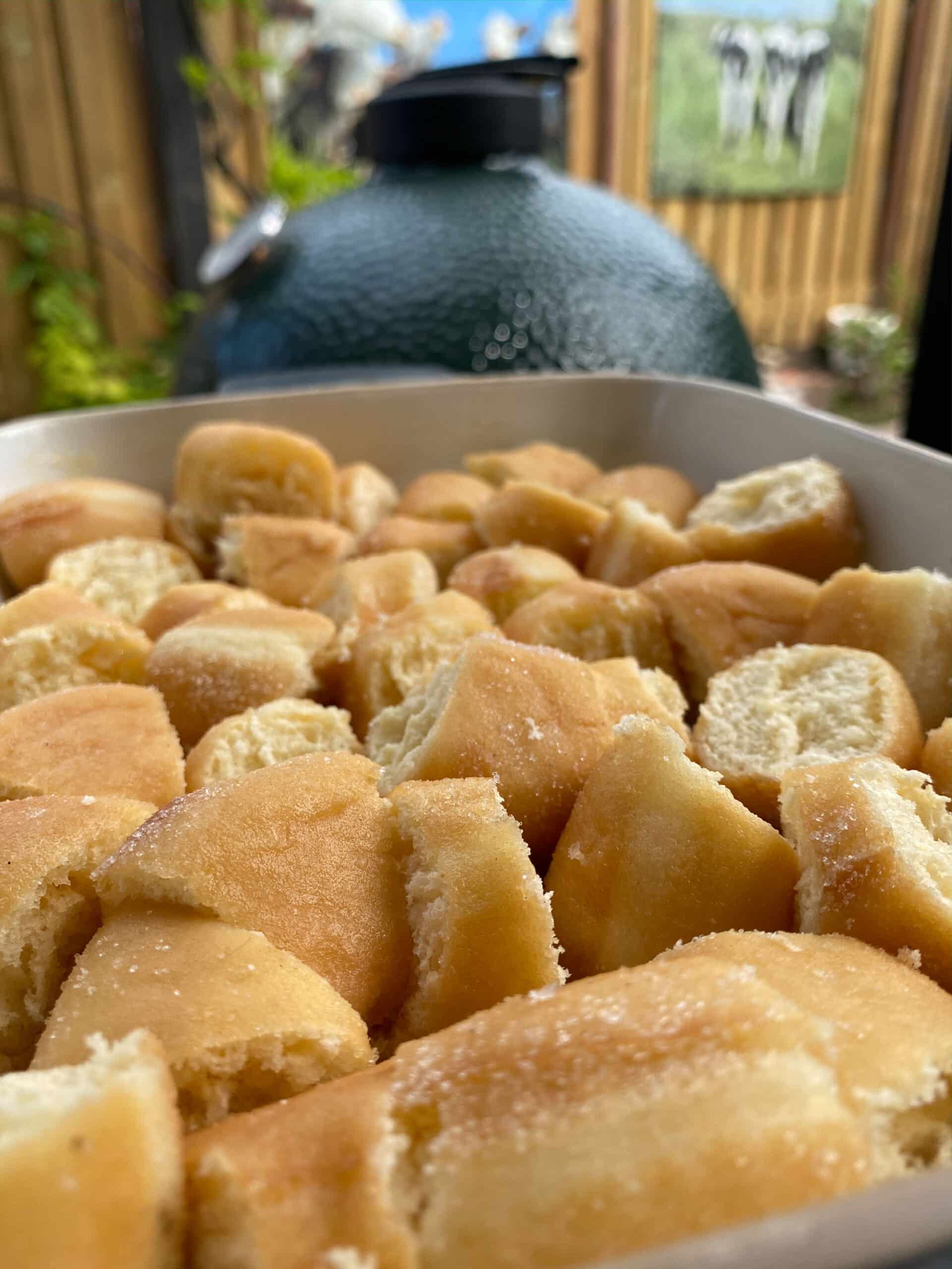 coffee donut pudding recept kamado bbq 06 scaled - Coffee donut pudding