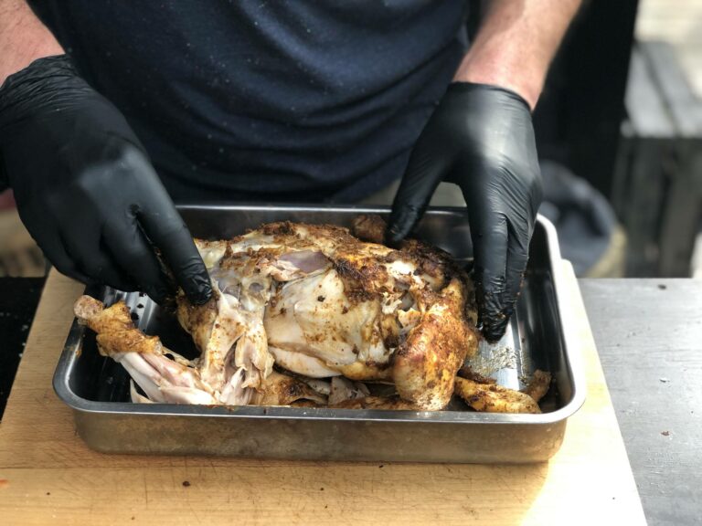 pulled chicken kamado green egg recept 08 - Pulled chicken met gegrilde perzik