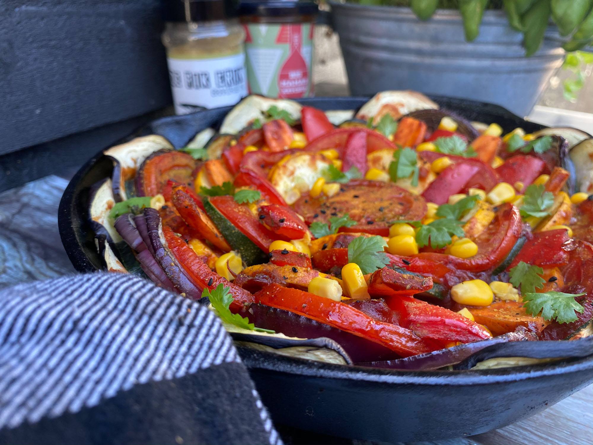 groenten skillet bbq recept kamado green egg 15 - Groenten skillet