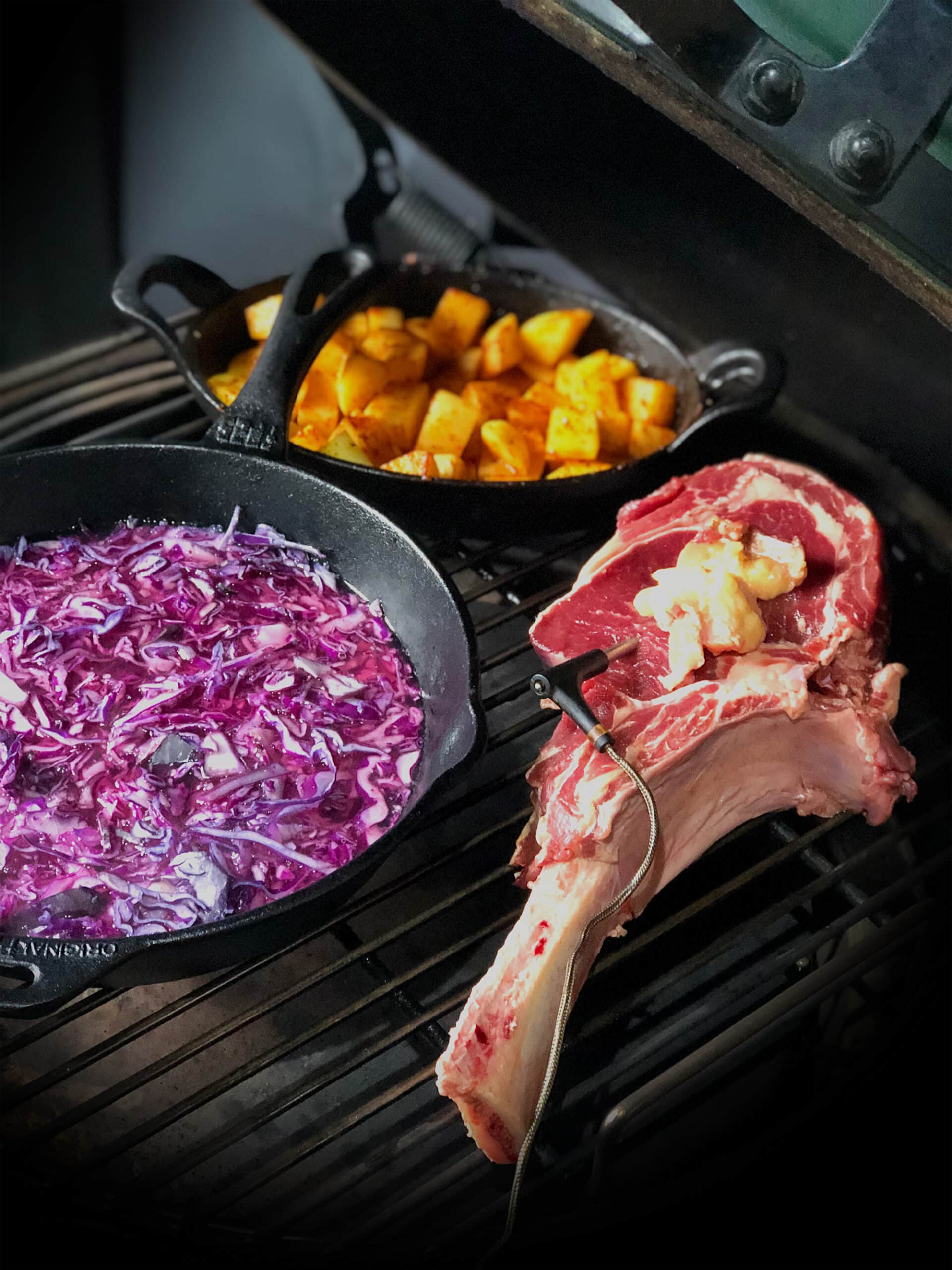 cote de boeuf zuurkoo big green egg kamado recept 03 scaled - Côte de Boeuf met rode zuurkool