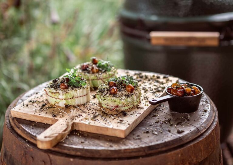 kamado big green egg recept Gegrilde Chinese kool met soja uitjes - Gegrilde Chinese kool met soja-uitjes