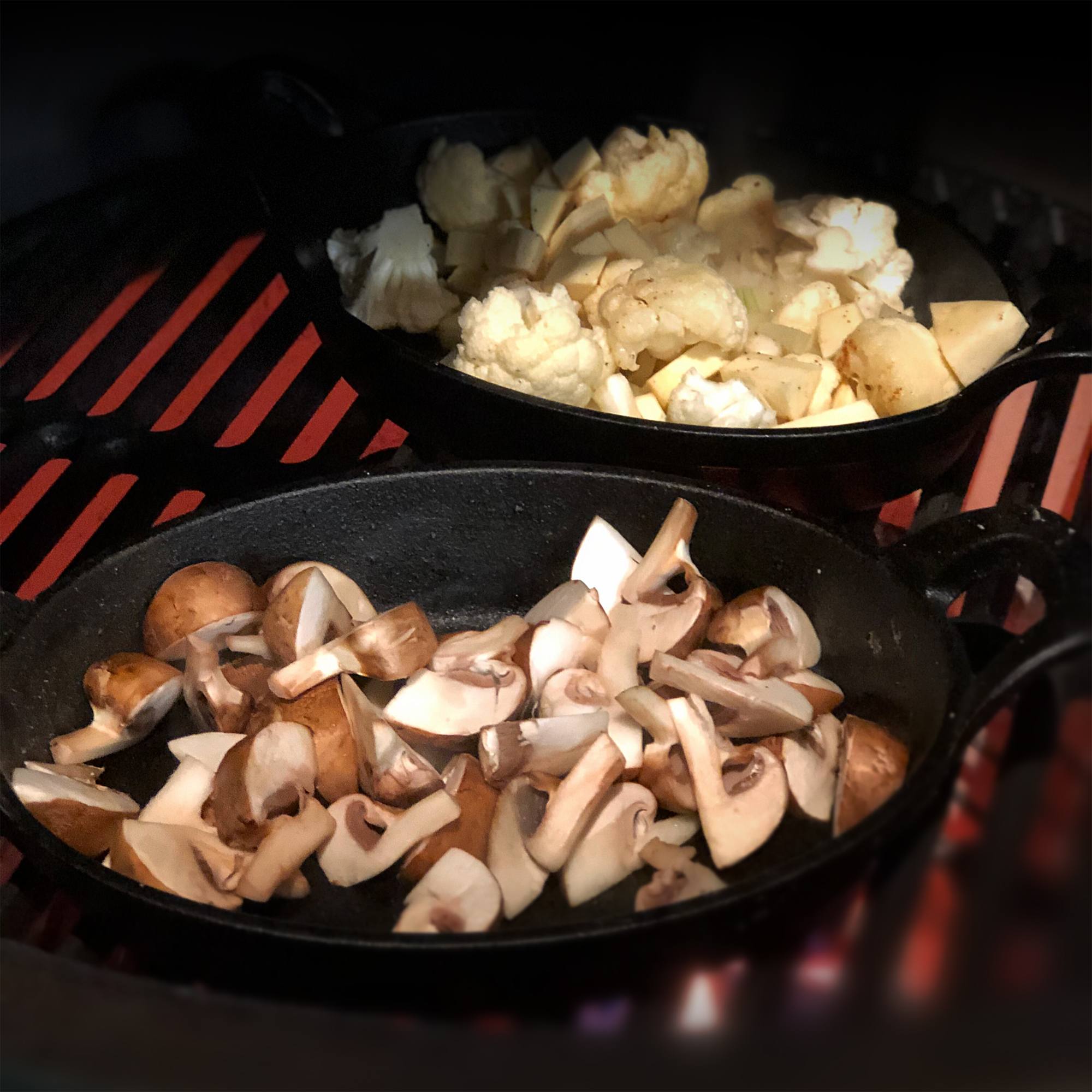 lamszadel spit big green egg kamado recept 07 - Lamszadel met bloemkool