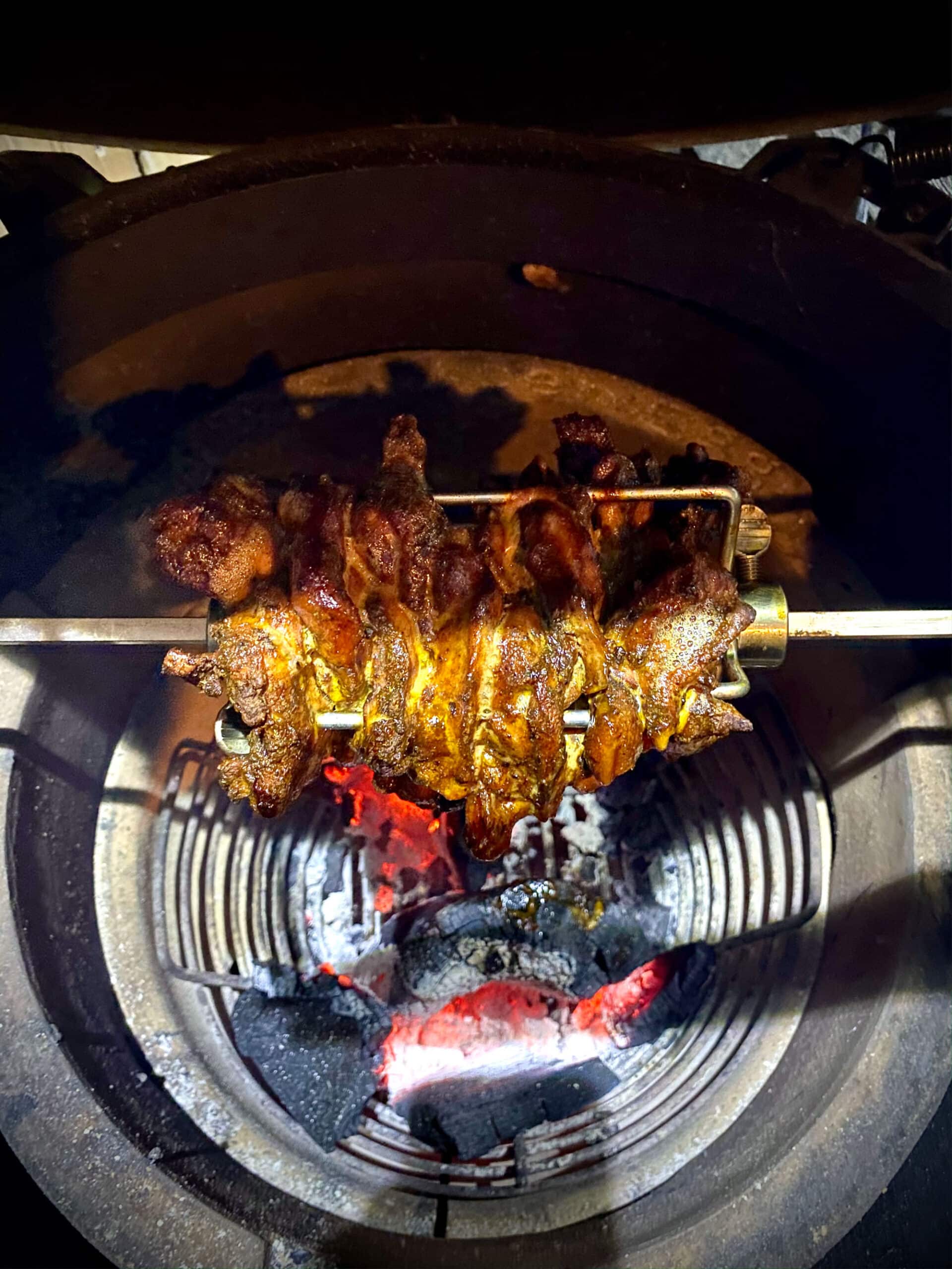 kip shoarma spit kamado bbq recept egg 13 scaled - Kip shoarma van het spit