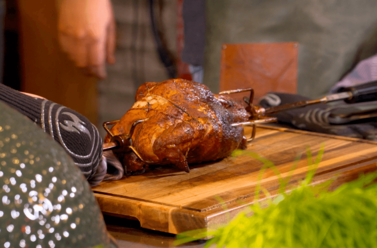 kip spit kamado recept mangosalade green egg kamado joe - Kip aan het spit met mango salade