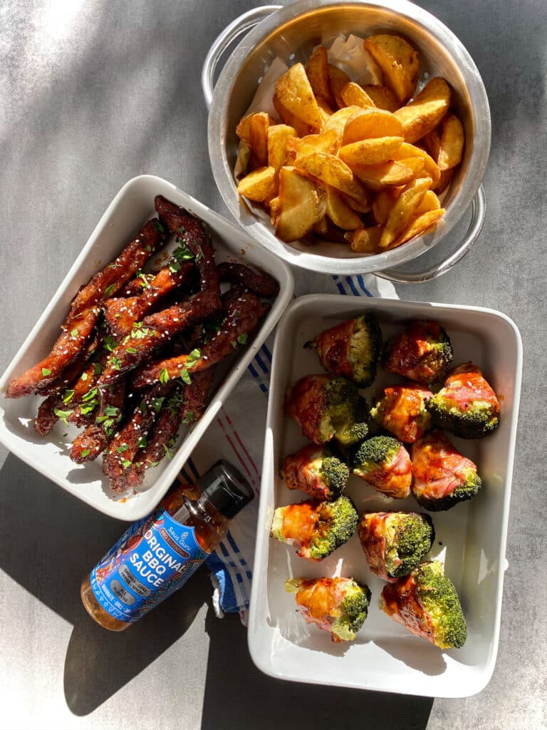 iberico ribfingers broccoli recept kamado egg 21 - Iberico ribfingers met broccoli roosjes