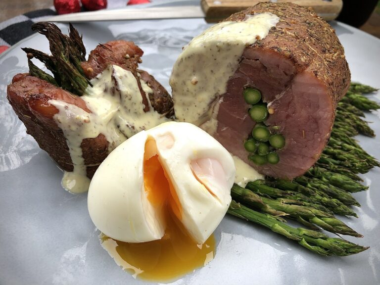 kamado big green egg recept Beenham eindproduct - Beenham rollade