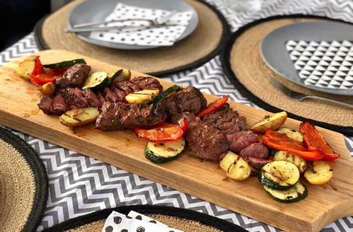 big green egg recept sukade chimichurri2 - Rosé gegrilde sukade, flat iron steak, op de kamado