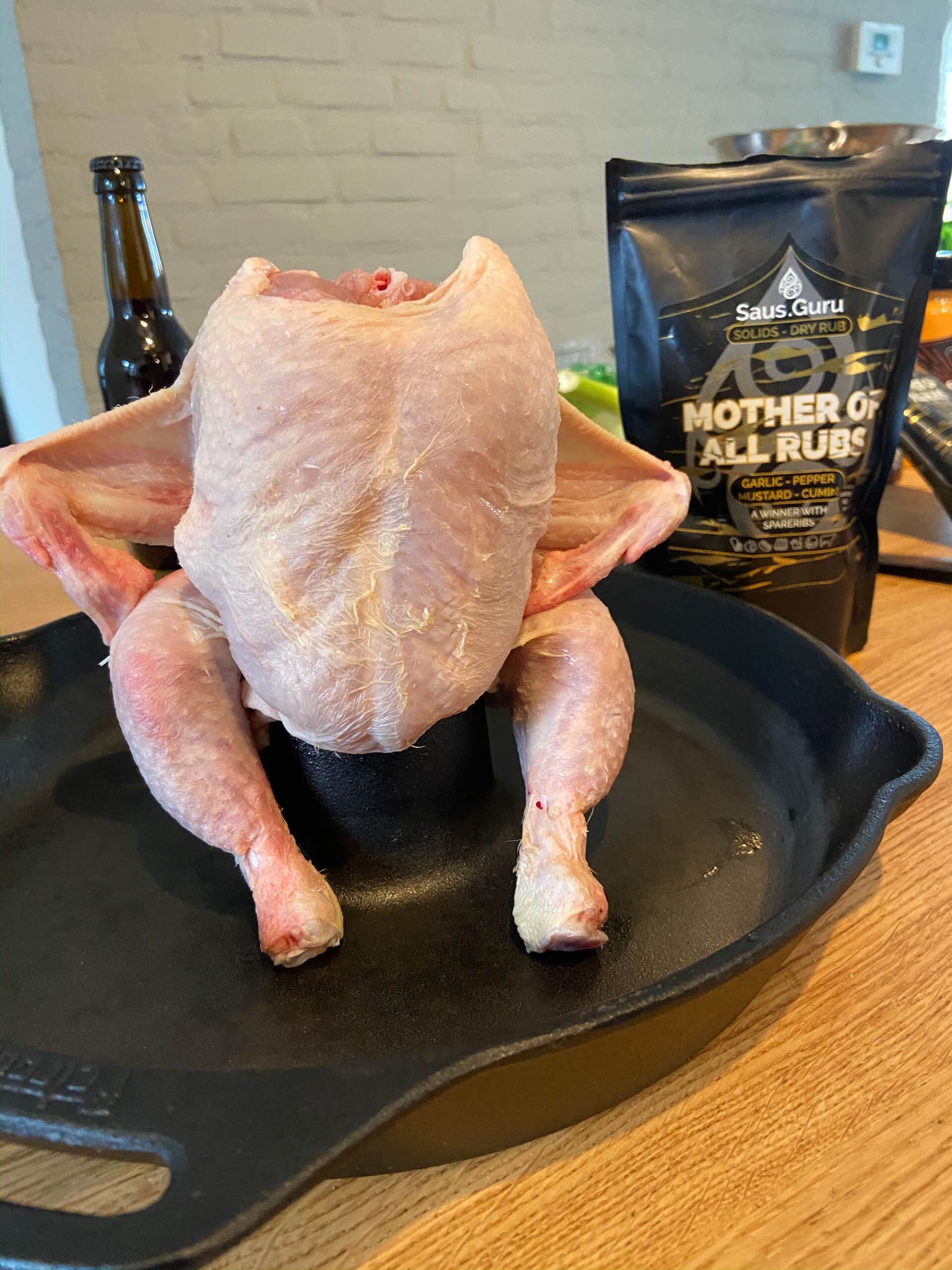 bier kip mais creme bbq kamado green egg recept 05 scaled - Hele bier kip met romige mais