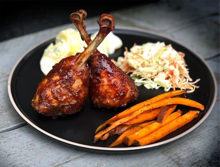 chicken lollipops big green egg recept05 - Chicken lollipops met zoete aardappel frites