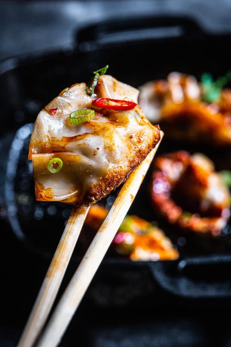 gebakken gyoza recept kamado bbq green egg - Gebakken gyoza uit de skillet