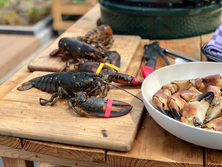 kamado bbq big green egg recept kreef olijfhout 6 - Kreeft gerookt op olijfhout