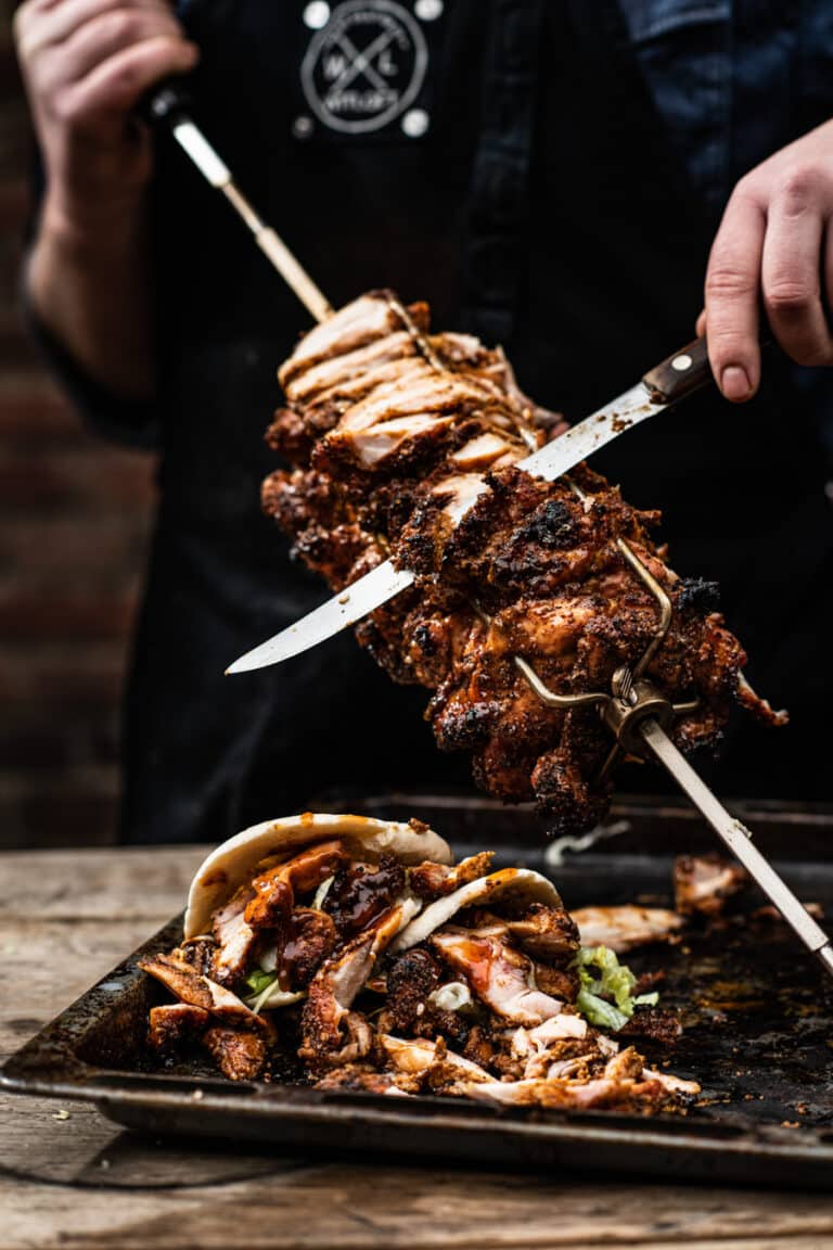 pita gyros kip recept bbq kamado green egg - Pita gyros kip van het spit