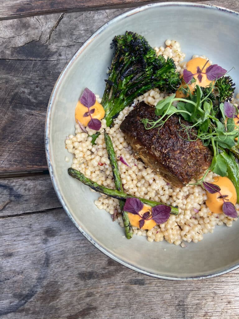 kabeljauw rookplank bbq recept kamado green egg 09 - Kabeljauw op een rookplank met parelcouscous