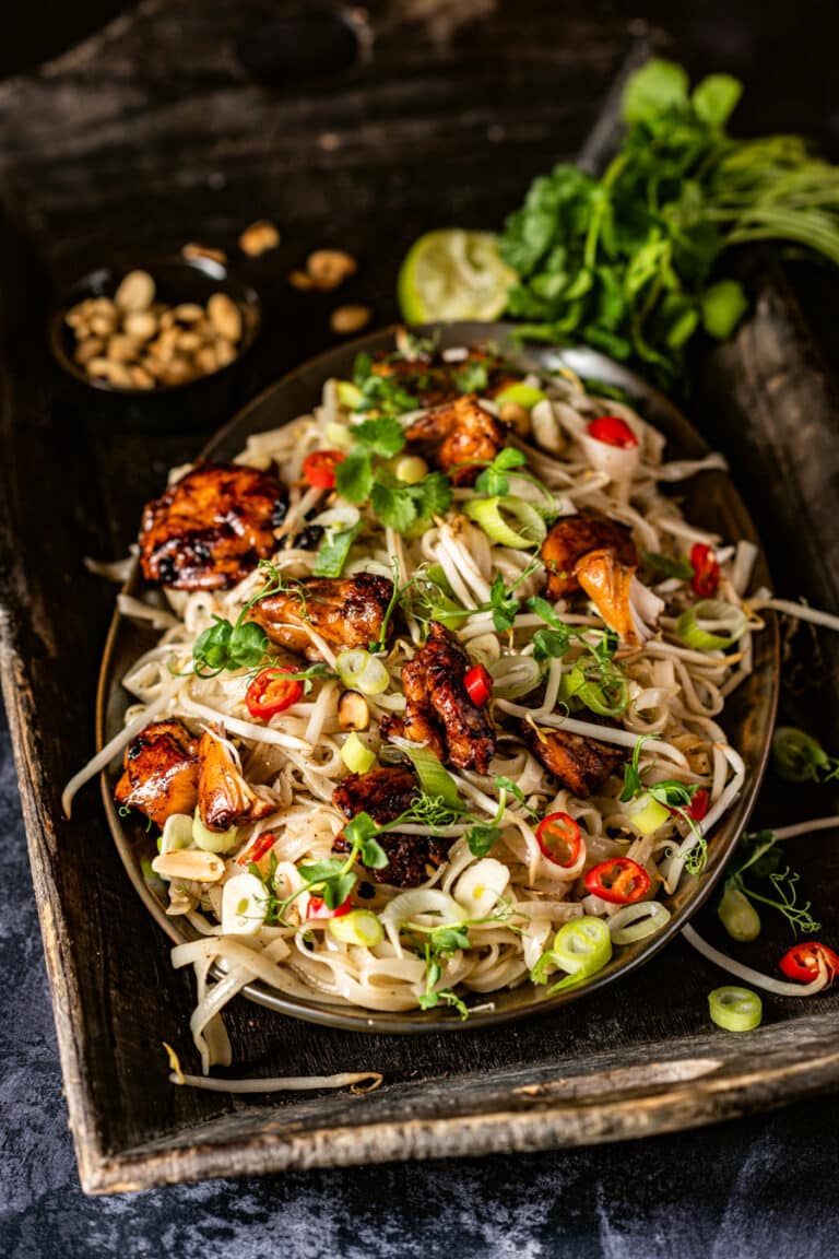 pad thai wok bbq recept kamado green egg - Pad Thai met kip uit wok in de BBQ