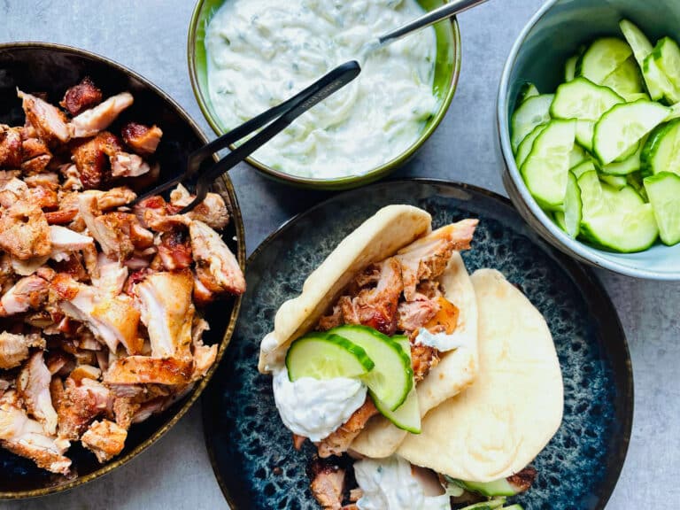 Flatbreads met Griekse Kip van het spit IMG 3402 - Flatbreads met Griekse kip van het spit