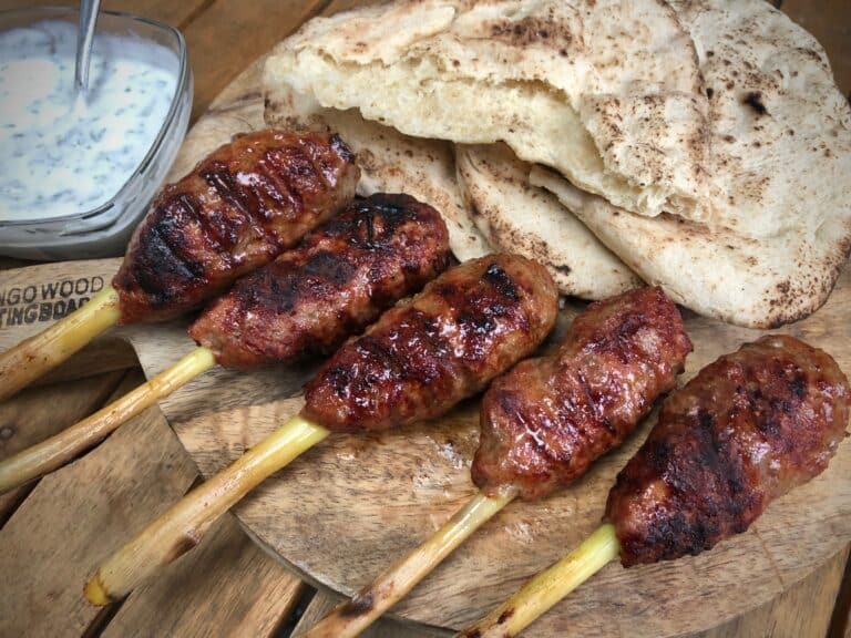 Eindresultaat lamskebap - Gegrilde lamskebab