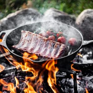 Gietijzeren-grill-skillet-met-steel-petromax-1