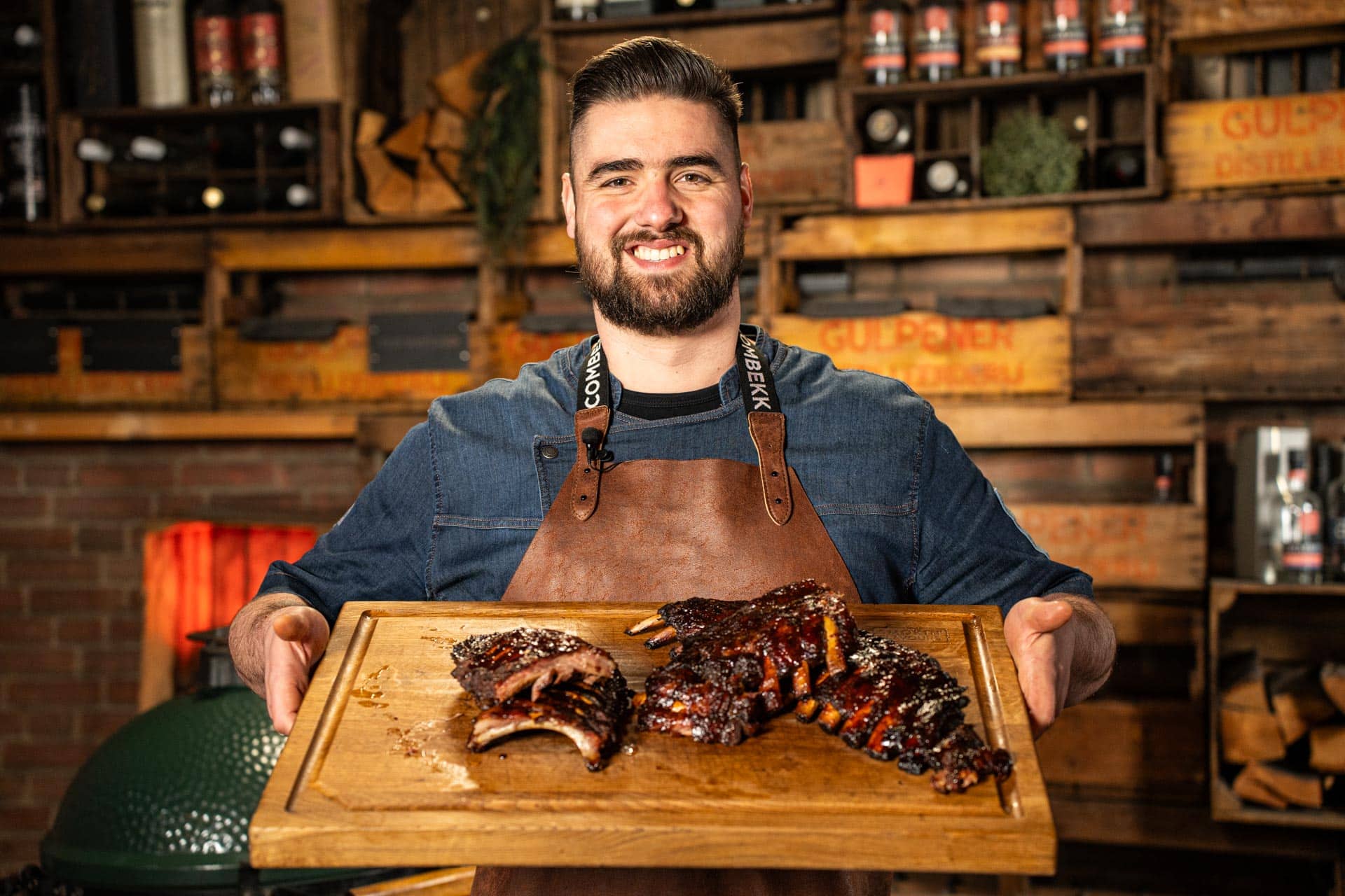 Fotografie kamado cursus recepten Siebren - Spareribs van de BBQ